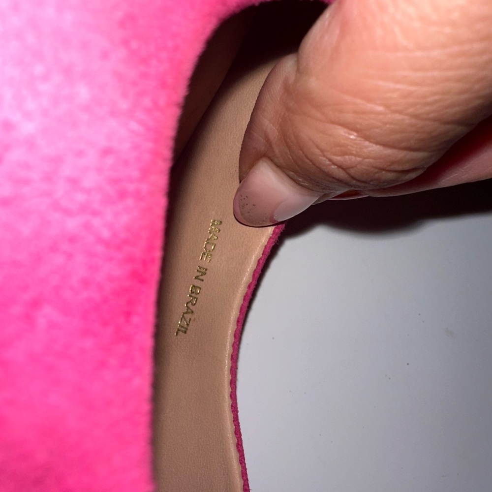 Pour La Victoire Fuchsia Suede Slingback Heels - Picture 10 of 14